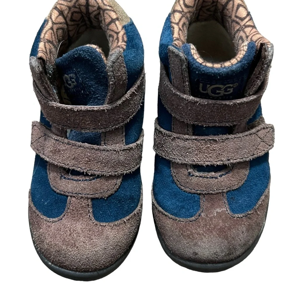 UGG Baby Walkers Hook and Loop Brown and Blue Size 6